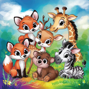 different types of animal illustration