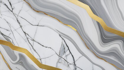 Wall Mural - abstract gray and white marble pattern with golden lines