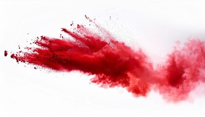 Canvas Print - red powder explosion isolated on white