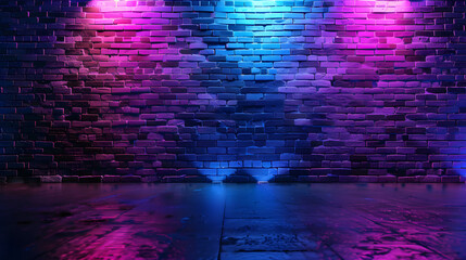 Wall Mural - Blue and purple abstract brick wall