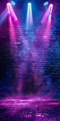 Wall Mural - Blue and purple abstract brick wall