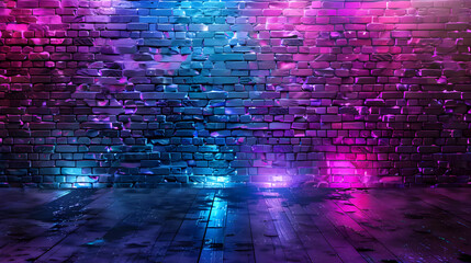 Wall Mural - Blue and purple abstract brick wall