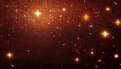 black dark orange golden red brown shiny glitter abstract background with space twinkling glow stars effect like outer space night sky universe rusty rough surface grain