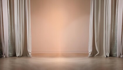 Wall Mural - shades of ecru light brown gray peach gently painted pastel portrait background light center spot for subject emphasis