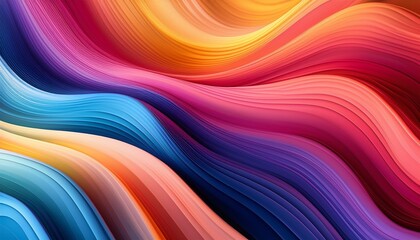 Wall Mural - colorful abstract wave pattern with flowing gradient hues perfect for creative projects modern art and vibrant backgrounds dynamic fluid design