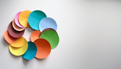 Canvas Print - circles origami round shape of paper banner