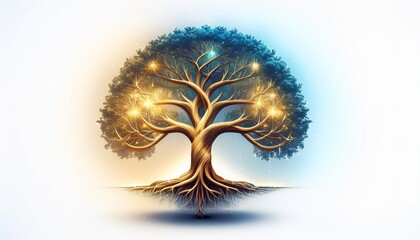 beautiful tree of life illustration sacred symbol individuality prosperity and growth concept