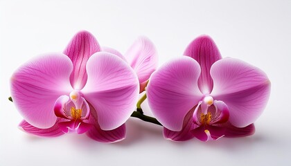 Wall Mural - pink beautiful orchid on white background