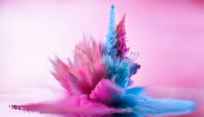 Wall Mural - a colorful explosion of paint is depicted in the image with a mix of pink blue