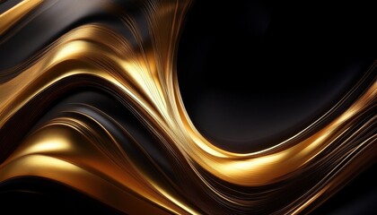 Wall Mural - abstract dark and gold wavy shape with texture