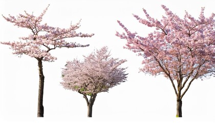 Wall Mural - sakura branches and trees clipping path cherry blossom branches isolated