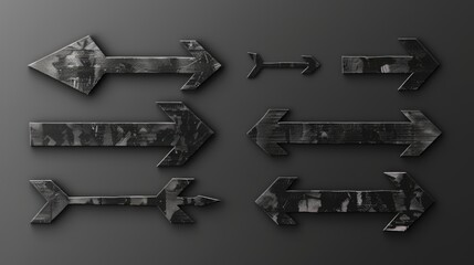Poster - A close-up shot of four metal arrows arranged on a dark background, ideal for use in designs related to hunting or outdoor activities
