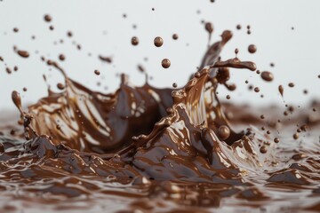 Poster - A splash of chocolate on the surface of water, with rippling effects