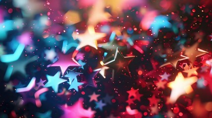 Poster - A bunch of stars suspended in mid-air, great for use as an abstract background or to represent magic and wonder