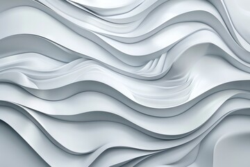 Poster - White wall with wave pattern