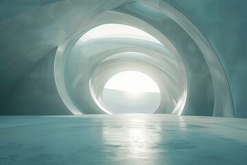 Aufkleber - A large white tunnel with a light at the end, suitable for representing hope or guidance