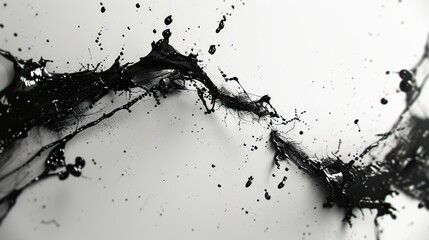 Poster - Black Ink Splash Abstract Art