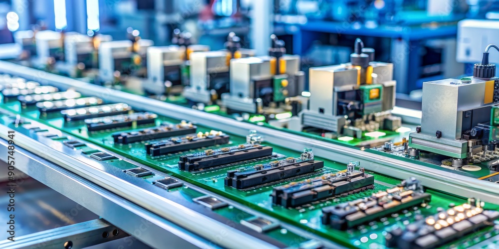 Automated Circuit Board Assembly Line, Manufacturing, Electronics ...