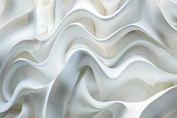 Poster - A close-up shot of a white wall featuring a wave pattern design