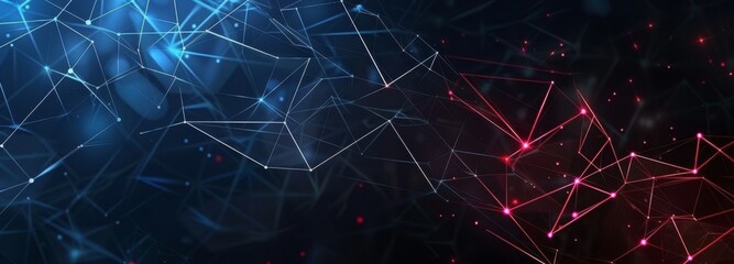 Poster - Dots and lines of digital connection. Technology background. Network connection structure. Plexus effect.