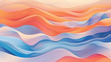 Wall Mural - Colorful gradient wallpaper made of wavy shapes