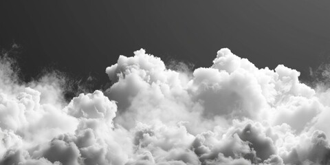 Poster - A black and white photo of clouds in the sky, great for use in weather or nature-themed designs