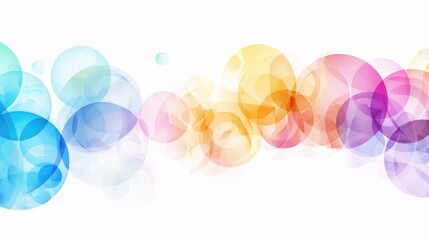 Poster - Multicolored retro design with blurred circle gradient on white background