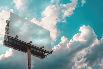 Aufkleber - A large billboard on a pole in the cloudy sky