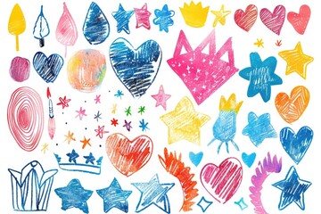 Sticker - A whimsical illustration featuring a cluster of hearts and stars