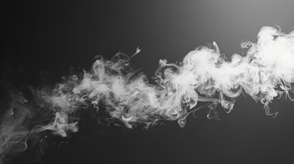 Poster - Abstract white smoke on dark backdrop with text space for pollution theme