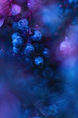 Poster - Captivating Blueberry Abstract Background With Vibrant Hues and Soft Focus at Dusk