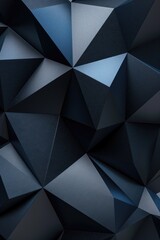 Wall Mural - A patterned wall made from black and blue triangular shapes