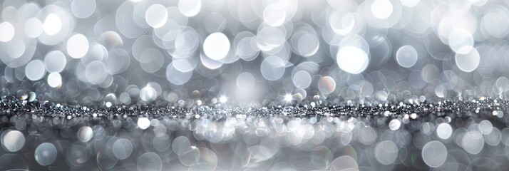 Aufkleber - Shimmering Silver Background Creating a Magical Christmas Atmosphere for Holiday Celebrations