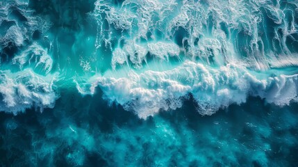 Wall Mural - blue ocean waves