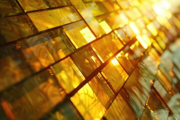 Aufkleber - A close-up shot of sunlight shining through a glass wall, great for interior design or architecture images