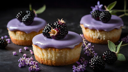 Wall Mural - Blackberry Lavender Cakes