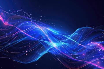 Poster - Abstract background featuring shades of blue and pink, with intricate line work and star patterns