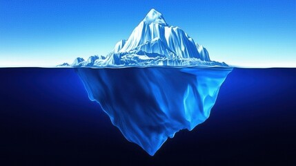 Wall Mural - background with an image of an iceberg and its underwater part
