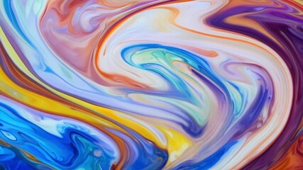 Wall Mural - Like a painters brushstrokes swirling liquids merge and blend creating a masterpiece of everchanging patterns.