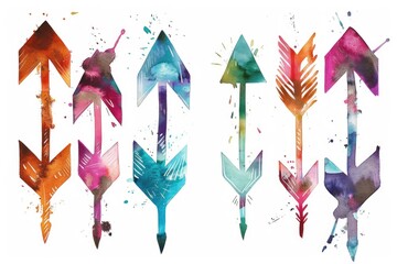 Poster - A collection of colorful arrows, ideal for illustration, graphic design, or presentation use