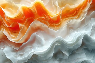 Canvas Print - Abstract Orange and White Swirling Landscape