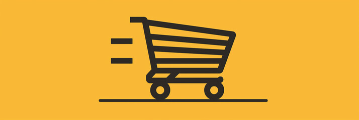 Poster - Shopping cart icon moving fast for e commerce business