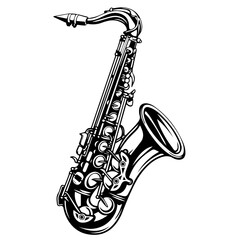 Saxophone Black Vector Illustration