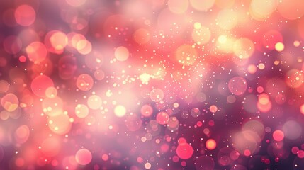 Poster - Abstract bokeh banner with soft pink lights and copy space