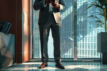 Aufkleber - A man stands in front of a window, dressed in a suit