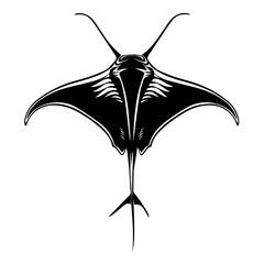 Wall Mural - Stingray Black Vector Illustration