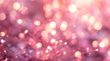 Soft pink bokeh background with lights in a blur