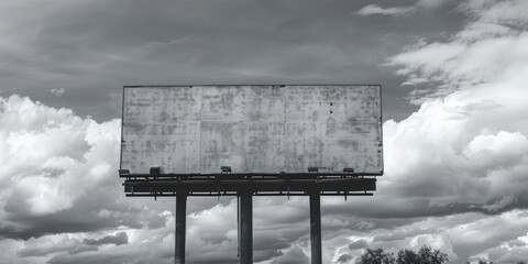 Poster - A large billboard sits on the side of a road, featuring a prominent advertisement