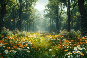 Wall Mural - Enchanted Forest Meadow