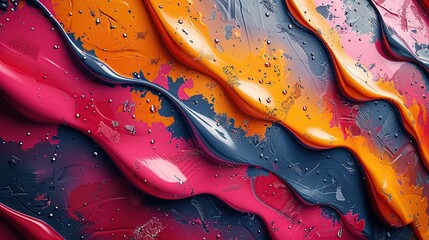 Wall Mural - Abstract Colorful 3D Waves